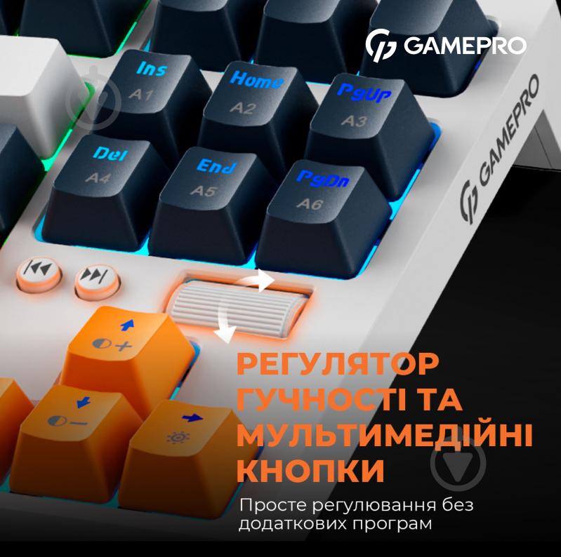 Клавиатура игровая GamePro (MK180W) Hot-Swap RGB black/white - фото 4