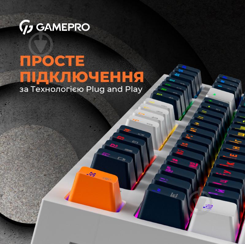 Клавиатура игровая GamePro (MK180W) Hot-Swap RGB black/white - фото 10