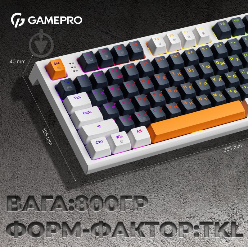 Клавиатура игровая GamePro (MK180W) Hot-Swap RGB black/white - фото 11