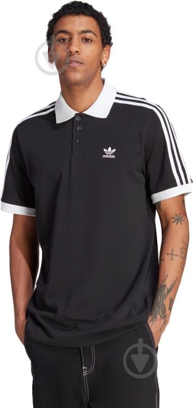 Поло Adidas 3-STRIPE POLO IL2501 р.M чорний - фото 1