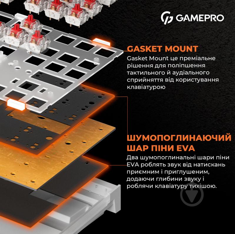 Клавіатура ігрова GamePro (MK180B) Hot-Swap RGB black - фото 7