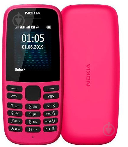 Мобильный телефон Nokia 105 SS 2019 pink TA-1203 - фото 1