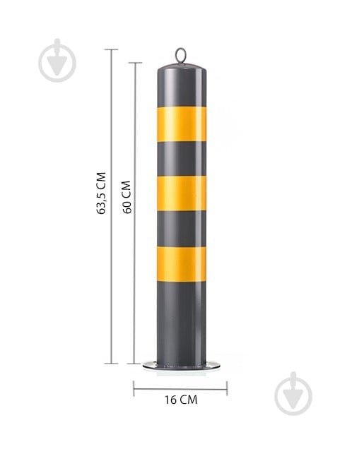 Столбик разделительный антипарковочный металлический 60 см серый - фото 2