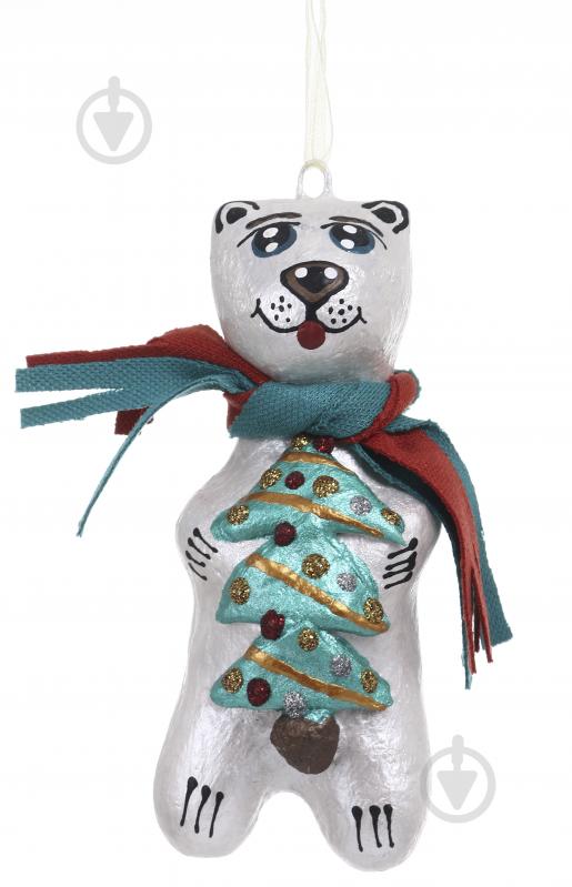 Елочная игрушка Мишка с елкой 11 x 4 x 4,5 см (2033003008) - фото 2 Елочная игрушка Мишка с елкой 11 x 4 x 4,5 см (2033003008) - фото 2