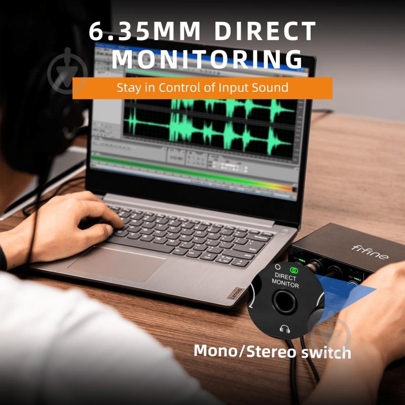 Аудиоинтерфейс FIFINE (Ampli 3) - фото 4