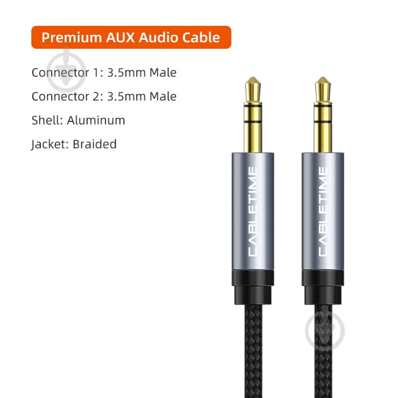 Кабель CableTime 3.5 мм (M) - 3.5 мм (M) 1,8 м black (CA915262) - фото 2