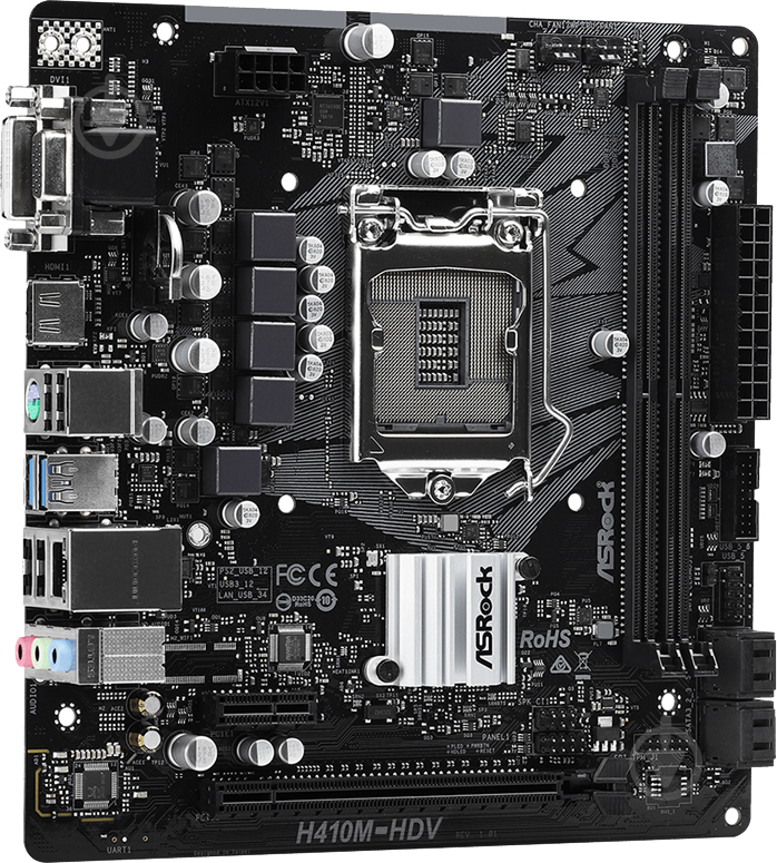 Материнська плата ASRock H410M-HDV (Socket 1200, Intel H410, mirco ATX) - фото 4