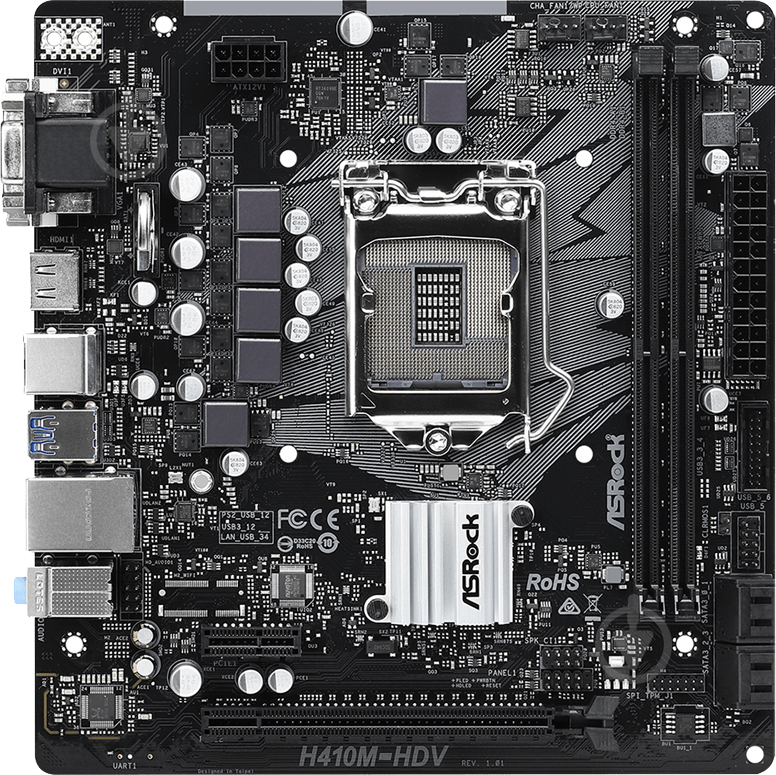 Материнська плата ASRock H410M-HDV (Socket 1200, Intel H410, mirco ATX) - фото 2