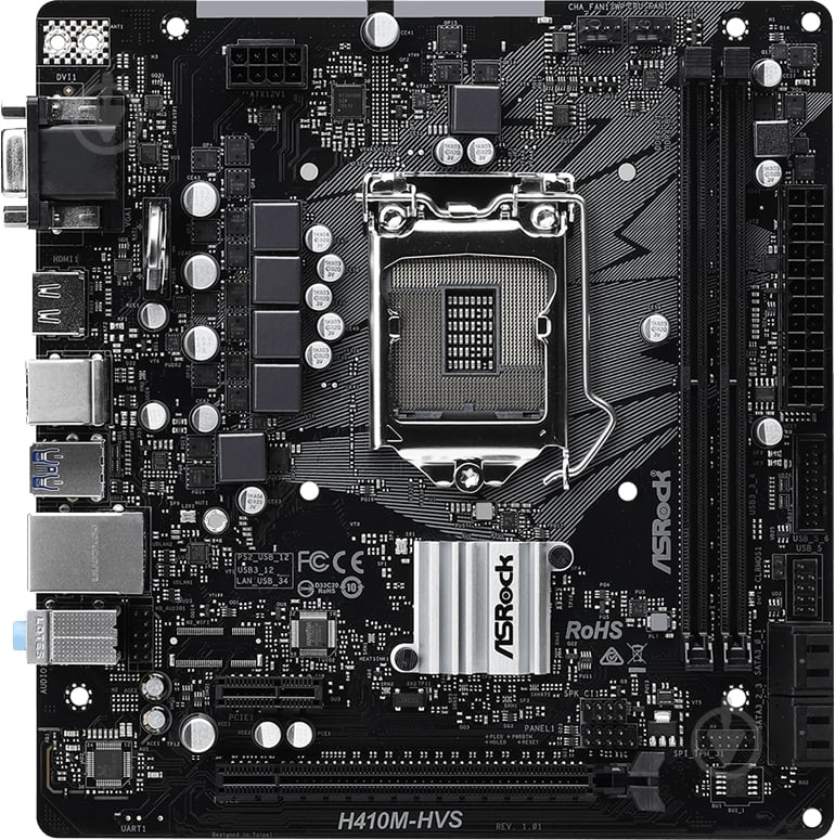 Материнська плата ASRock H410M-HVS (Socket 1200, Intel H410, mirco ATX) - фото 3