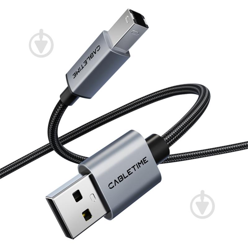 Кабель CableTime USB 2.0 AM - B Print 2 м black (CA915217) - фото 4 Кабель CableTime USB 2.0 AM - B Print 2 м black (CA915217) - фото 4