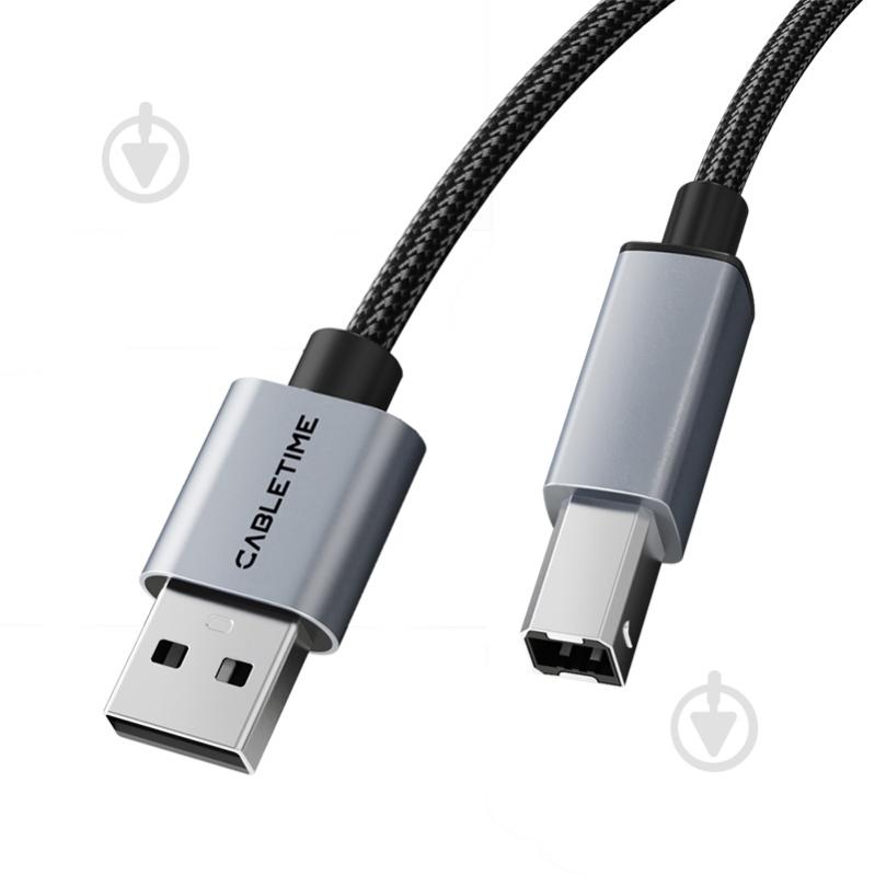 Кабель CableTime USB 2.0 AM - B Print 2 м black (CA915217) - фото 2 Кабель CableTime USB 2.0 AM - B Print 2 м black (CA915217) - фото 2