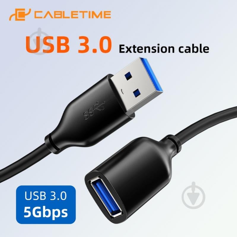 USB-кабель CableTime USB 3.0 AM — AF 2 м black (CA915408) - фото 3