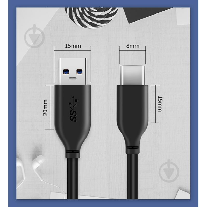 Кабель CableTime USB 3.0 Type-C — AM 1,5 м black (CA915439) - фото 2 Кабель CableTime USB 3.0 Type-C — AM 1,5 м black (CA915439) - фото 2