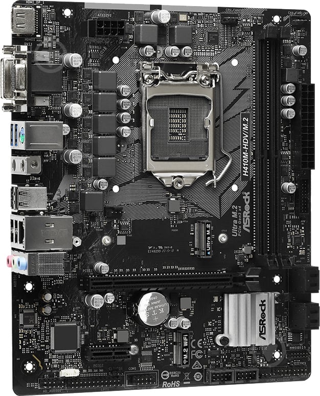 Материнська плата ASRock H410M-HDV/M.2 (Socket 1200, Intel B460, mirco ATX) - фото 2