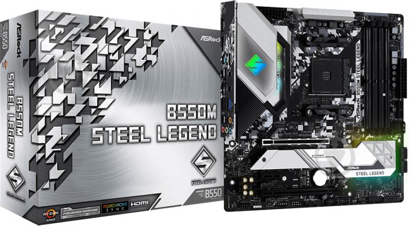 Материнская плата ASRock B550M Steel Legend (Socket AM4, AMD B550, mirco ATX) - фото 1