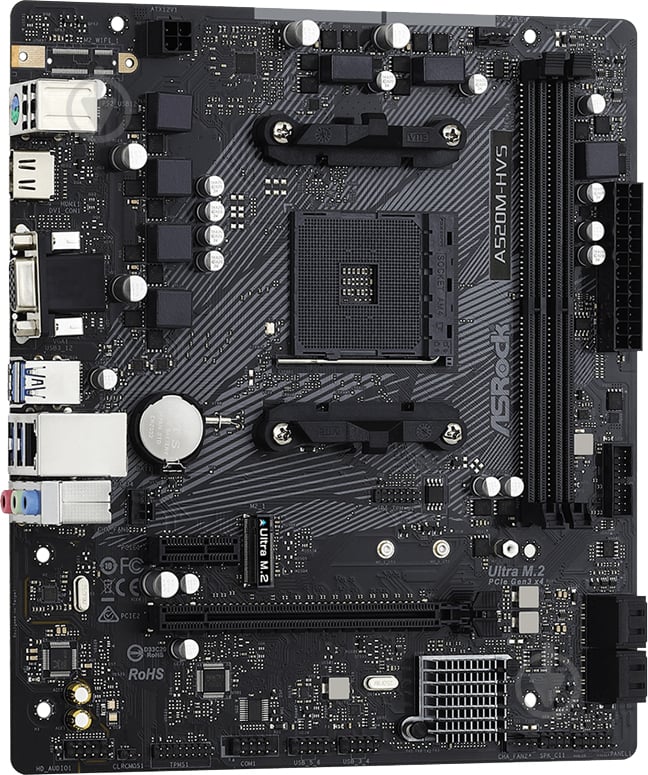 Материнська плата ASRock A520M-HVS (Socket AM4, mirco ATX) - фото 2