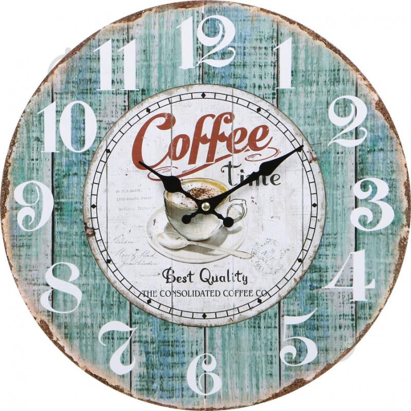 Часы настенные Coffe blue 33,8 см - фото 1