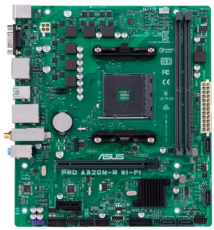 Материнська плата Asus PRO A320M-R WI-FI (Socket AM4, AMD A320, mirco ATX) - фото 1