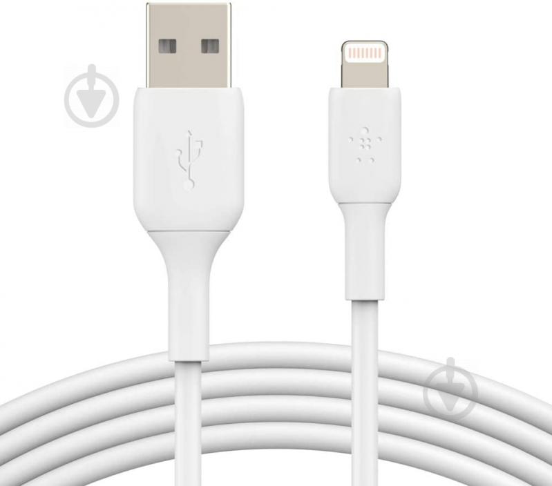 Кабель Belkin Lightning – USB 2 м білий (CAA001bt2MWH) - фото 1