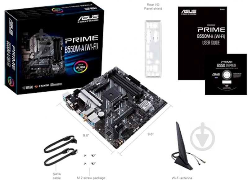 Материнская плата Asus PRIME B550M-A (WI-FI) (Socket AM4, AMD B550, mini ATX) - фото 7