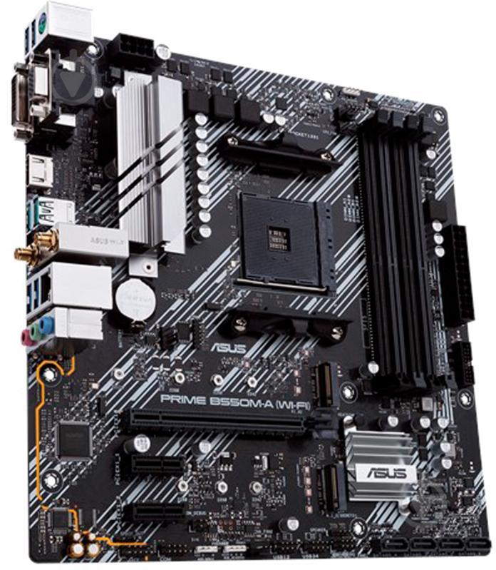 Материнська плата Asus PRIME B550M-A (WI-FI) (Socket AM4, AMD B550, mini ATX) - фото 2