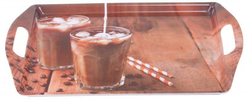 Таця прямокутна з ручками Ice Coffee 31x45x4 см коричнева Albayrak - фото 3