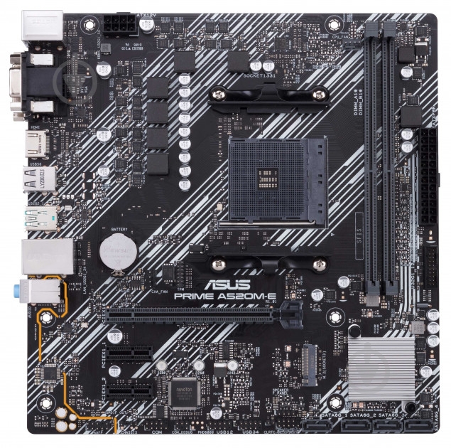 Материнская плата Asus PRIME A520M-E (Socket AM4, AMD A520, mirco ATX) - фото 1