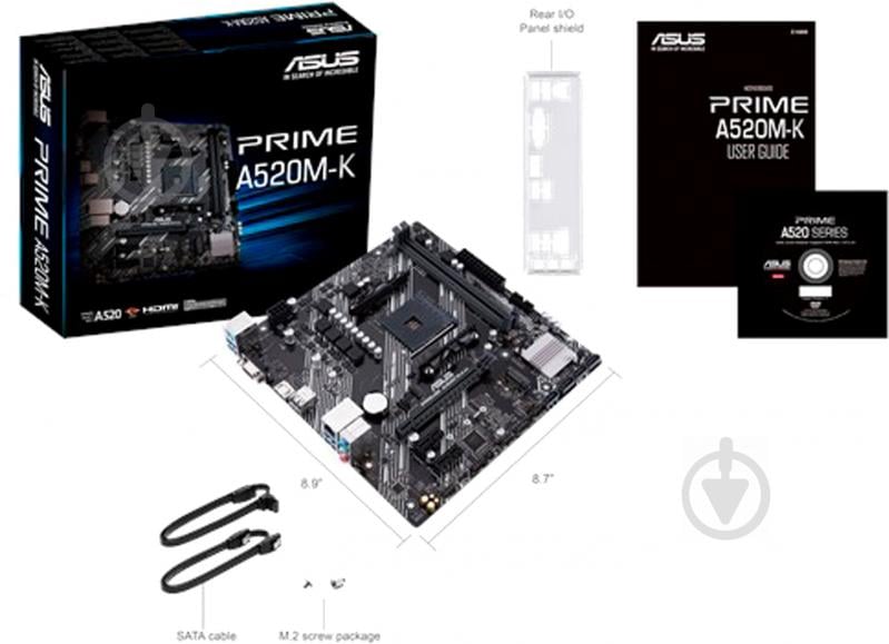 Материнська плата Asus PRIME A520M-K (Socket AM4, AMD A520, mirco ATX) - фото 7