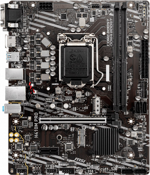 Материнська плата MSI H410M PRO (Socket 1200, Intel H410, mirco ATX) - фото 1