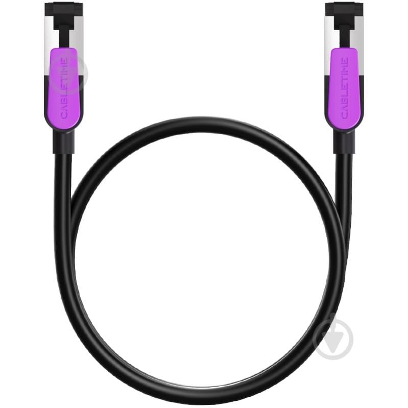 Патч-корд CableTime Cat8 FTP 40Gbps 2000MHz (CN80L) 2 м черныйфиолетовый - фото 4