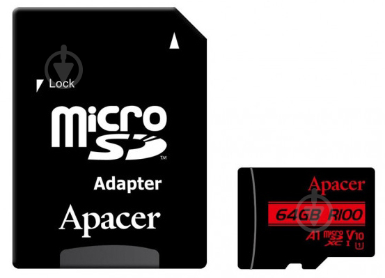 Карта памяти Apacer microSD 64 ГБ Class 10 (AP64GMCSX10UB-R ) - фото 1