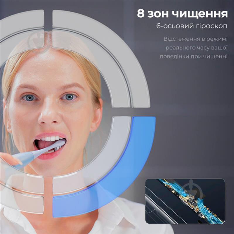 Електрична зубна щітка Oclean X Pro Digital Electric Toothbrush Glamour Silver - фото 4