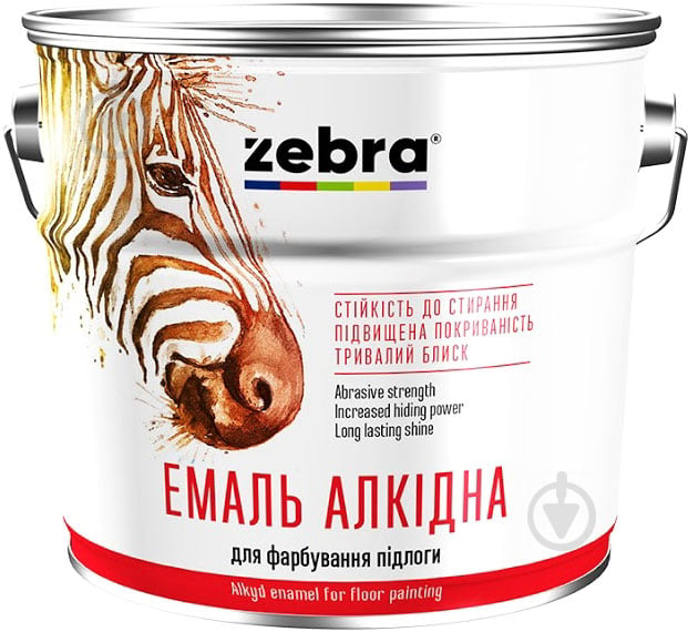 Эмаль ZEBRA алкидная для пола ПФ-266 серия Акварель 885 желто-коричневый глянец 0,9 кг - фото 1