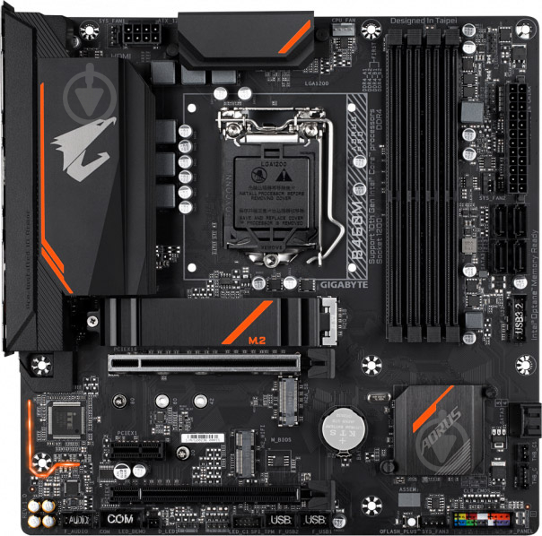 Материнская плата Gigabyte B460M AORUS PRO (Socket 1200, Intel B460, mirco ATX) - фото 1