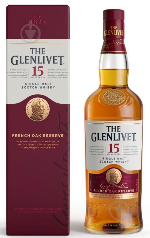 Виски Glenlivet 15 лет выдержки 40% 0,7 л - фото 1