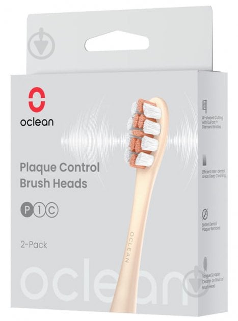 Насадки для электрической зубной щетки Oclean 6970810552805 P1C8 Plaque Control Brush Head Golden 2шт - фото 4