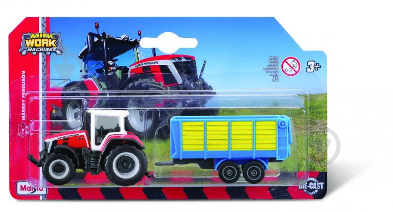 Машинка Maisto іграшкова Mini Work Machine Tractors з причіпом, в асортименті 15590 - фото 2