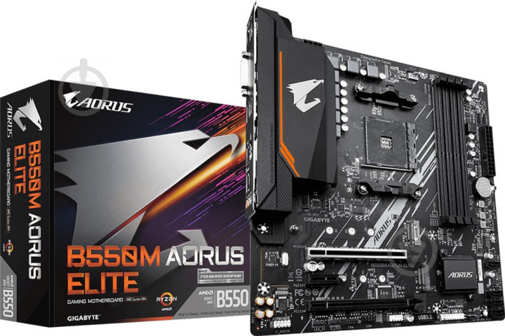 Материнская плата Gigabyte B550M AORUS ELITE (Socket AM4, AMD B550, mirco ATX) - фото 5