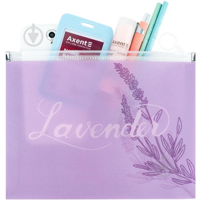 Папка на блискавці zip-lock А5+ Lavender-1 Axent 1498-36-A - фото 2