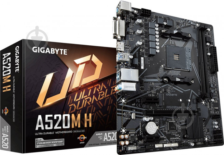 Материнская плата Gigabyte A520M H (Socket AM4, AMD A520, mirco ATX) - фото 5