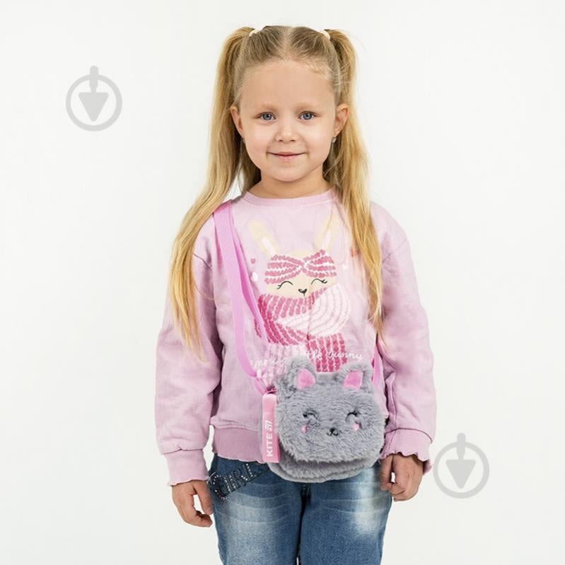 Сумка детская KITE Fluffy Cat K25-2710-3 серый - фото 5 Сумка детская KITE Fluffy Cat K25-2710-3 серый - фото 5