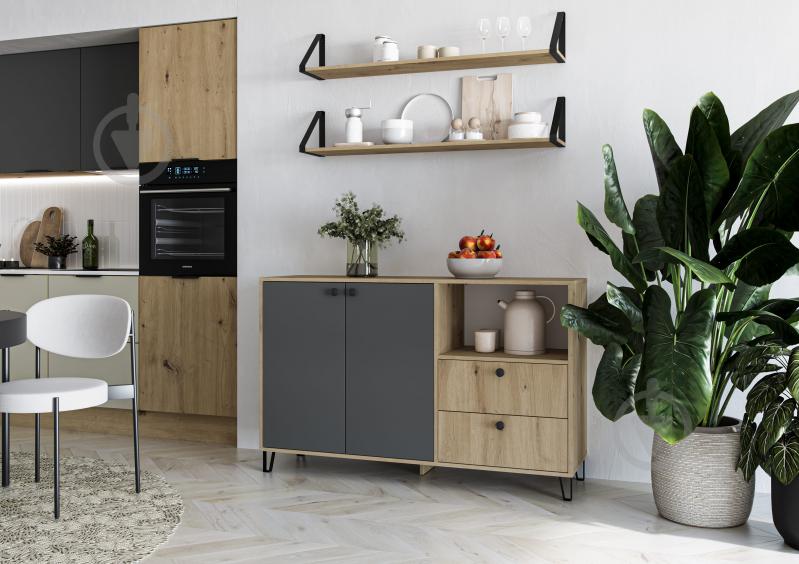 УЦЕНКА! Тумба Грейд Крис 1400x880x410 мм дуб артизан/графит серый (УЦ №2925) - фото 2 УЦЕНКА! Тумба Грейд Крис 1400x880x410 мм дуб артизан/графит серый (УЦ №2925) - фото 2