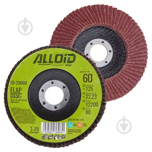 Круг пелюстковий Alloid 125 мм P60 FD-29060 - фото 1 Круг пелюстковий Alloid 125 мм P60 FD-29060 - фото 1