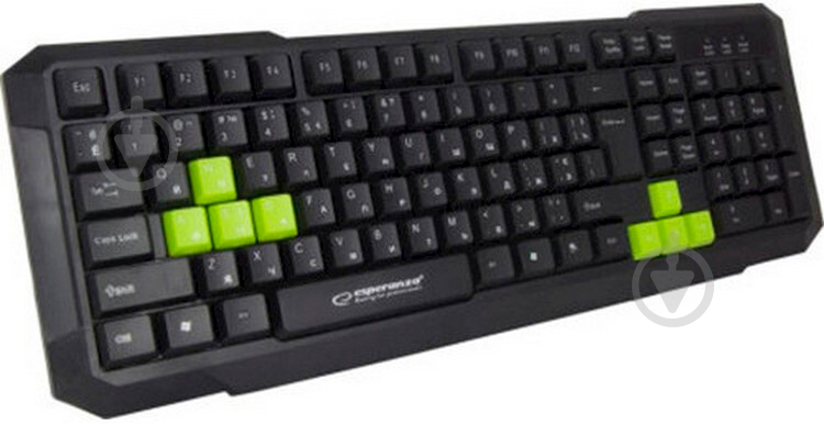 УЦЕНКА! Клавиатура Esperanza Wired EGK102 Green USB (EGK102GUA) black/green (УЦ №2210) - фото 3