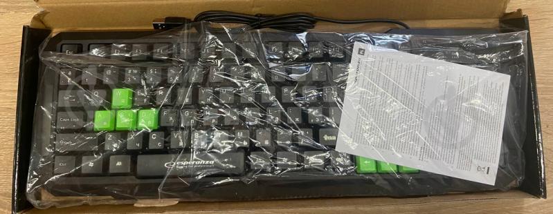 УЦІНКА! Клавіатура Esperanza Wired EGK102 Green USB (EGK102GUA) black/green (УЦ №2210) - фото 5