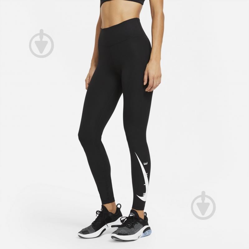 Лосины Nike W NK SWOOSH RUN TIGHT 7/8 DA1145-010 р.XS черный - фото 1