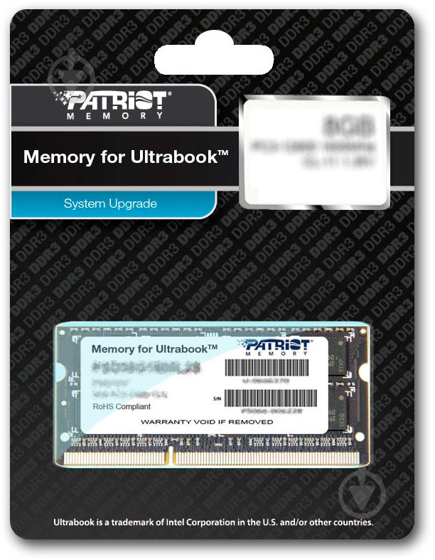 Оперативная память Patriot SODIMM DDR3 8 GB (1x8GB) 1600 MHz (PSD38G1600L2S) - фото 3