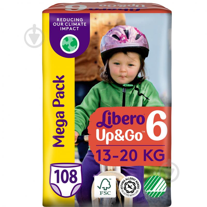 Подгузники-трусики Libero Up&Go 6 13-20 кг 108 шт. - фото 1