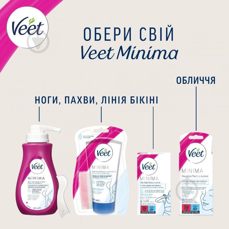 Крем для депиляции Veet MINIMA в душе для чувствительной кожи 135 мл - фото 5