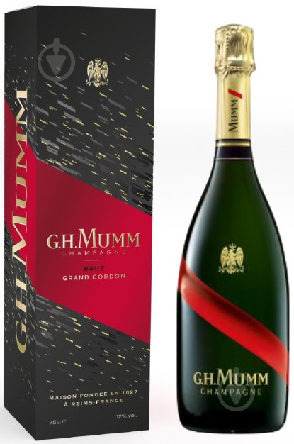 Шампанське Mumm Grand Cordon Brut 12% в подарунковій упаковці 0,75 л - фото 1